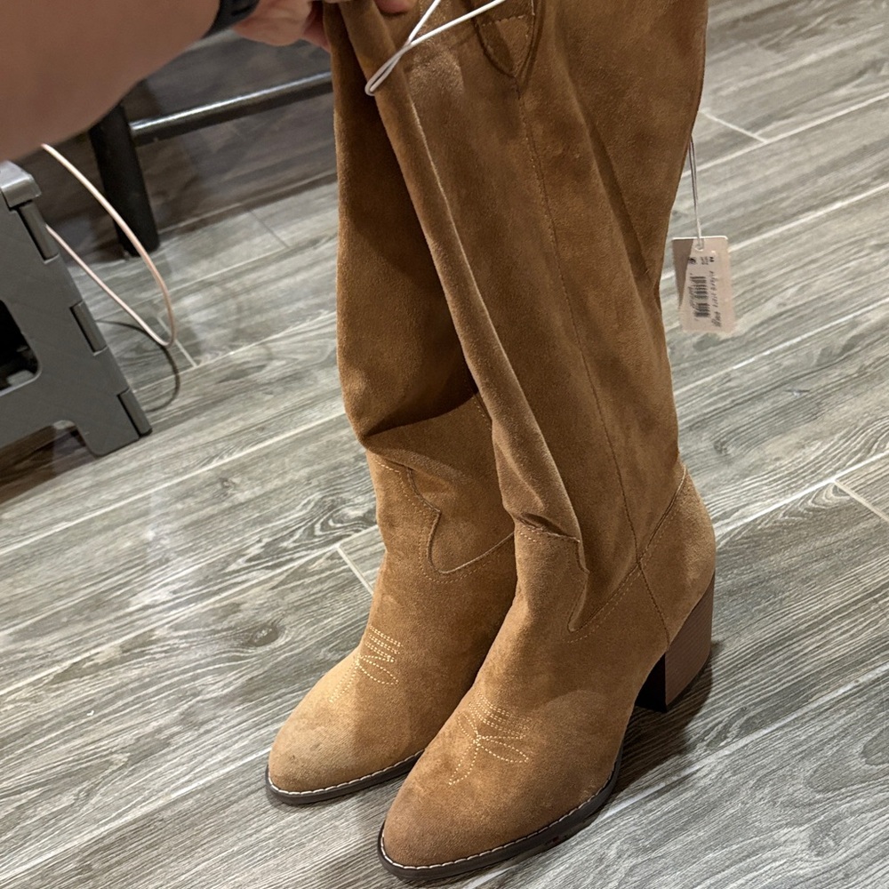 ALTAR’D STATE Brown Cowboy Look Suede Knee-High Boots